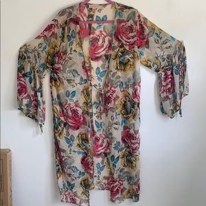Floral boho kimono